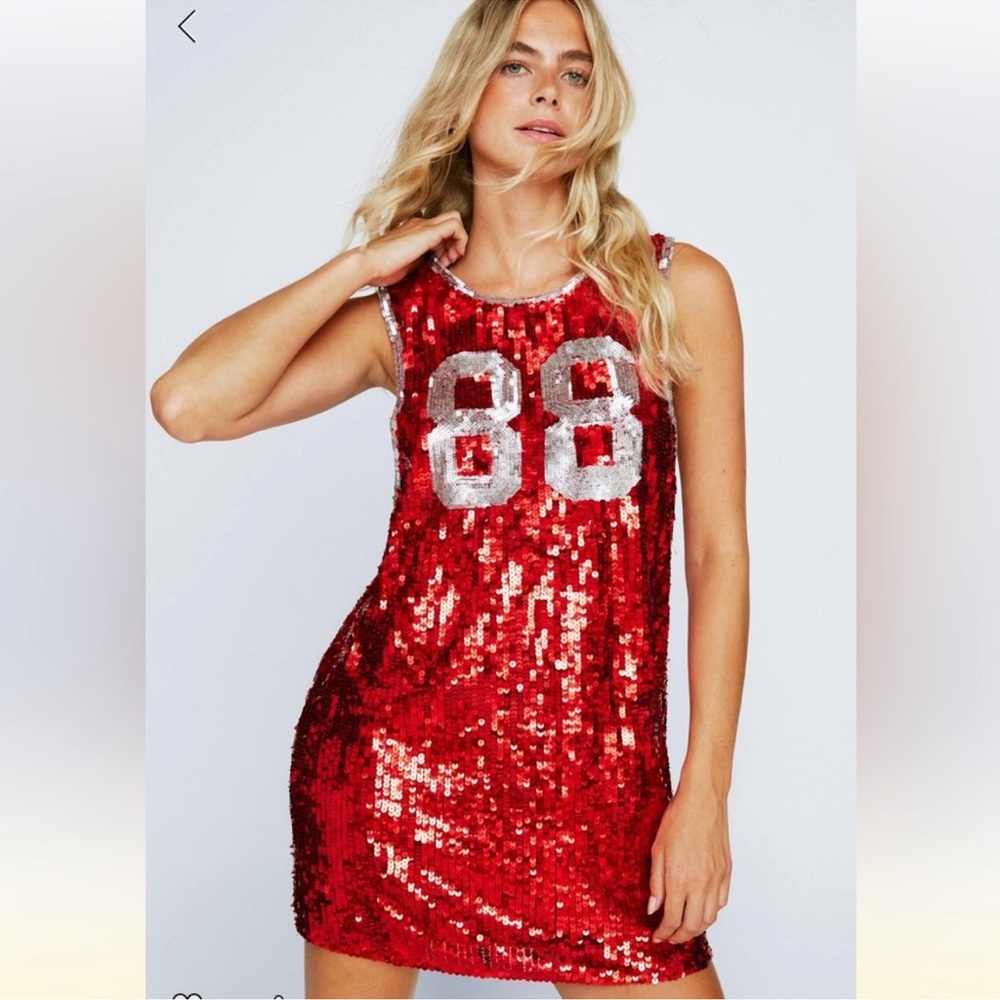 SALE 🚨 Nasty Gal Sequin Varsity Vest Dress